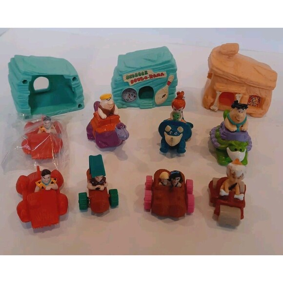 Vintage Lot Flintstones Toys UCS/HPI/Dennys/McDonalds Figures, Buildings 1990-93 - Picture 2 of 3